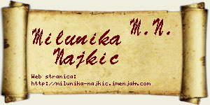 Milunika Najkić vizit kartica